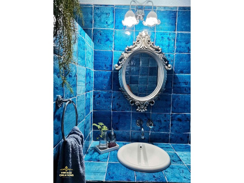 Χειροποίητα Πλακάκια Σειρά Αιγαίο 19,5 χ 19,5 cm Εφαρμογή σε Μπάνιο στην Κέρκυρα