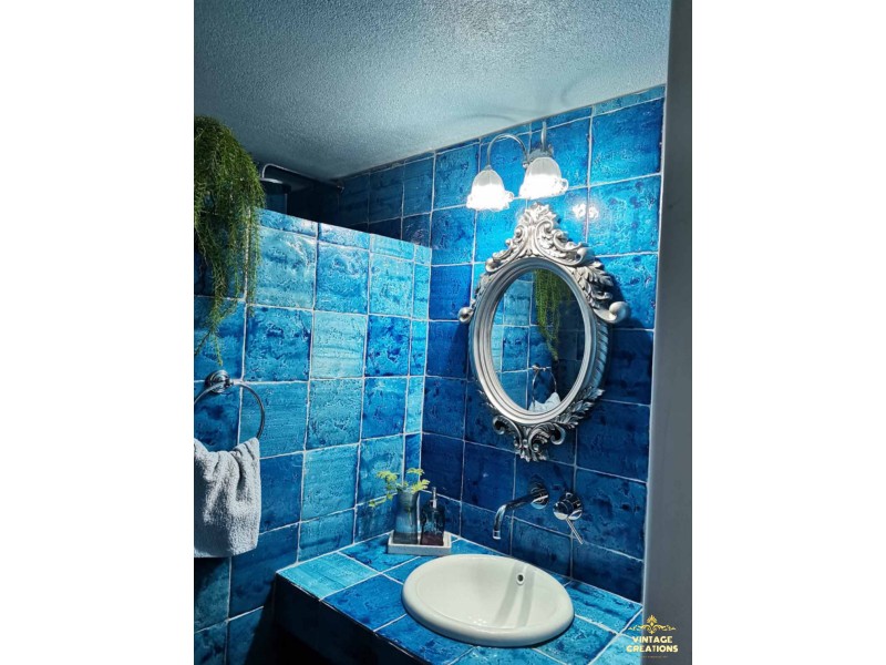Χειροποίητα Πλακάκια Σειρά Αιγαίο 19,5 χ 19,5 cm Εφαρμογή σε Μπάνιο στην Κέρκυρα