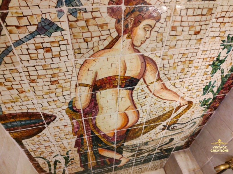Χειροποίητα Ζωγραφιστά Πλακάκια Travertino σε Τεχνοτροπία Ψηφιδωτού Και Έπιπλο Μπάνιου Με Νιπτήρα Travertino Χειροποίητα Ζωγραφιστά Πλακάκια Travertino σε Τεχνοτροπία Ψηφιδωτού Και Έπιπλο Μπάνιου Με Νιπτήρα Travertino