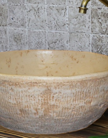 Θέων Στρογγυλός Επιτραπέζιος Νιπτήρας Travertino Θέων Στρογγυλός Επιτραπέζιος Νιπτήρας Travertino