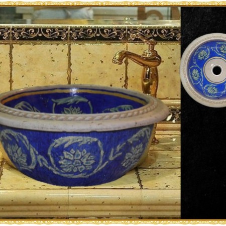 Μπάνιου Wc Νιπτήρες Χειροποίητοι Σχέδιο Φλώρα