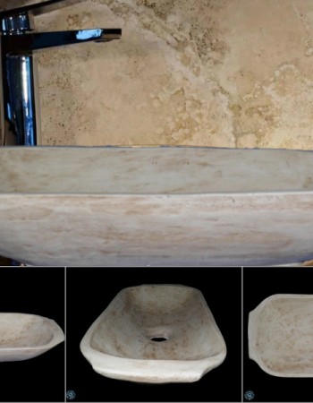 Travertino Παραδοσιακοί Νιπτηρες Για Μικρα Μπανια Ήρων 52 χ 24,5 χ 11 cm