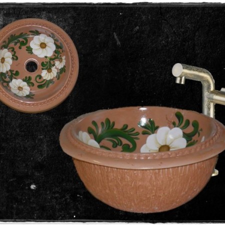 Ζωγραφιστοί Χειροποίητοι Wc Νιπτήρες Μαργαρίτες