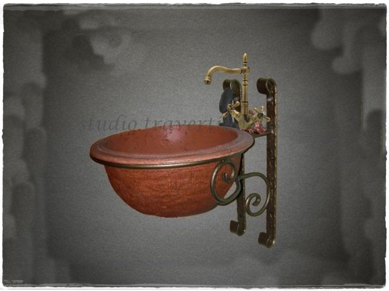 Νιπτήρες Ρουστίκ Travertino 43 cm χ 18 cm με Βάσεις Μεταλλικές Τοίχου Σετ Μύκονος. Νιπτήρες Ρουστίκ Travertino 43 cm χ 18 cm με Βάσεις Μεταλλικές Τοίχου Σετ Μύκονος.