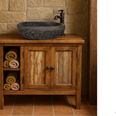 Ιοκάστη Rustic Έπιπλο Μπάνιου Με Νιπτήρες Τραβερτίνο! Ιοκάστη Rustic Έπιπλο Μπάνιου Με Νιπτήρες Τραβερτίνο!