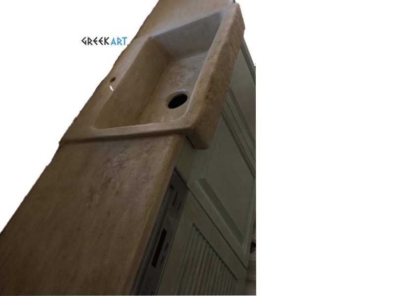 Antique Χειροποίητος Νεροχύτης Κουζίνας Με Μια Γούρνα