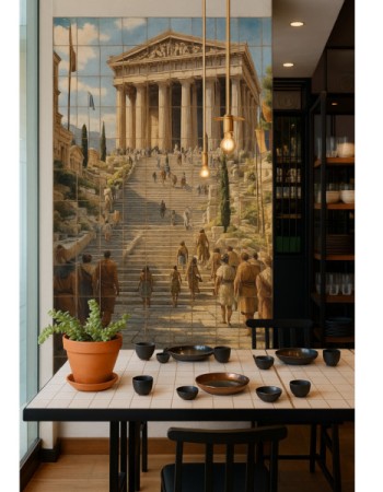 Ζωγραφικές Παρατάσεις της Ακρόπολης σε Χειροποίητα Πλακάκια Ζωγραφικές Παρατάσεις της Ακρόπολης σε Χειροποίητα Πλακάκια