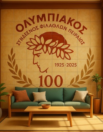 Παράσταση σε χειροποίητα πλακάκια με το σύμβολο της ομάδας σας Παράσταση σε χειροποίητα πλακάκια με το σύμβολο της ομάδας σας
