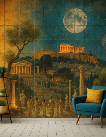 Ζωγραφικές Παρατάσεις της Ακρόπολης σε Χειροποίητα Πλακάκια Ζωγραφικές Παρατάσεις της Ακρόπολης σε Χειροποίητα Πλακάκια