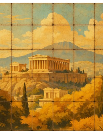 Ζωγραφικές Παρατάσεις της Ακρόπολης σε Χειροποίητα Πλακάκια Ζωγραφικές Παρατάσεις της Ακρόπολης σε Χειροποίητα Πλακάκια