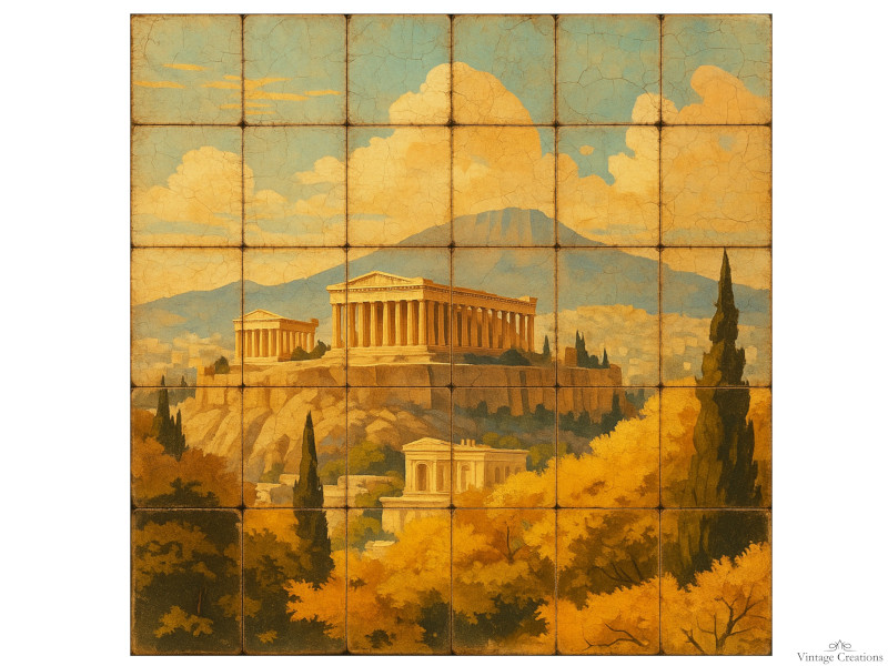Ζωγραφικές Παρατάσεις της Ακρόπολης σε Χειροποίητα Πλακάκια Ζωγραφικές Παρατάσεις της Ακρόπολης σε Χειροποίητα Πλακάκια