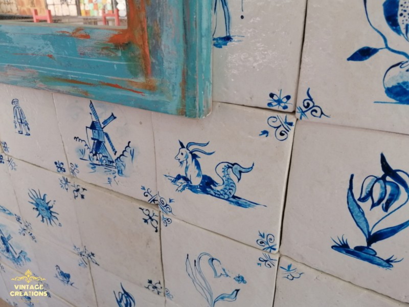 Blue Design Χειροποίητα Πλακάκια Τραβερτίνο Mix Σχέδια Κλασικά Blue Design Χειροποίητα Πλακάκια Τραβερτίνο Mix Σχέδια Κλασικά