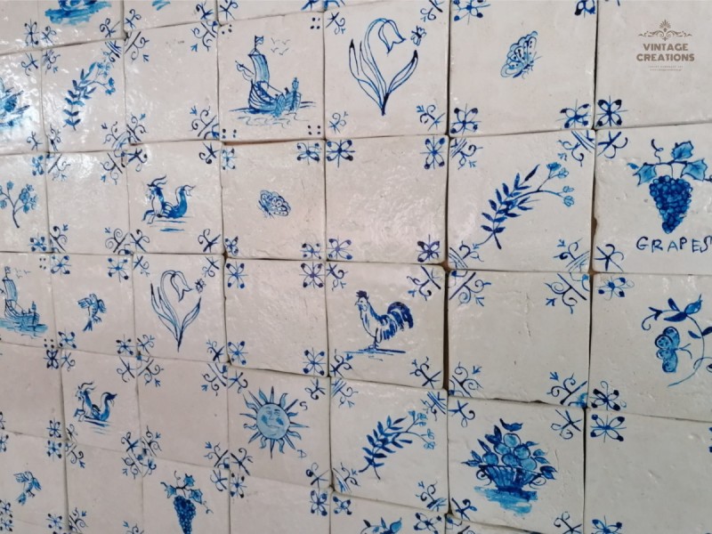 Blue Design Χειροποίητα Πλακάκια Τραβερτίνο Mix Σχέδια Κλασικά Blue Design Χειροποίητα Πλακάκια Τραβερτίνο Mix Σχέδια Κλασικά
