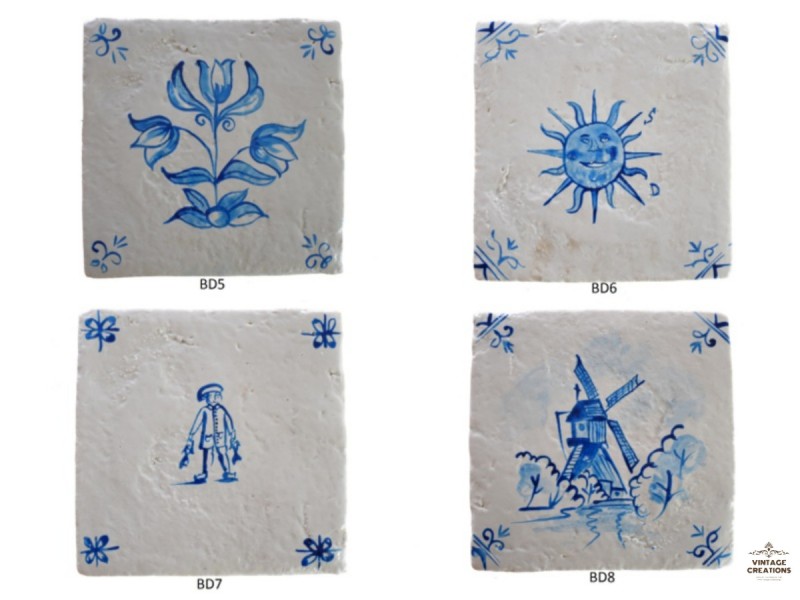 Blue Design Χειροποίητα Πλακάκια Τραβερτίνο Mix Σχέδια Κλασικά Blue Design Χειροποίητα Πλακάκια Τραβερτίνο Mix Σχέδια Κλασικά