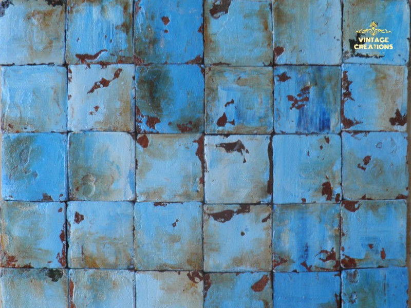 Παλαιωμένα Travertino Πλακάκια Μύκονος Retro Blue Old Παλαιωμένα Travertino Πλακάκια Μύκονος Retro Blue Old