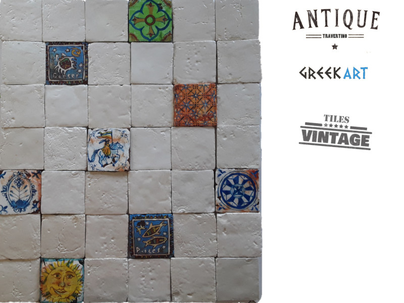 Χειροποίητα Πλακάκια Τραβερτίνο Μύκονος Φυσικά Λευκά Με Σχέδια Χειροποίητα Πλακάκια Τραβερτίνο Μύκονος Φυσικά Λευκά Με Σχέδια