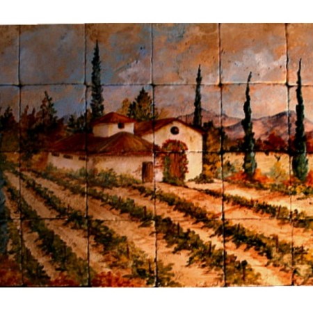 Χειροποίητη Travertino παράσταση ντεκόρ πλακάκια κουζίνας Κτήμα. 
