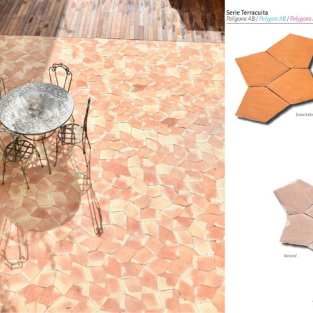Πολύγωνο Χειροποίητο Πλακάκι Terracotta με 5 Γωνίες Πολύγωνο Χειροποίητο Πλακάκι Terracotta με 5 Γωνίες