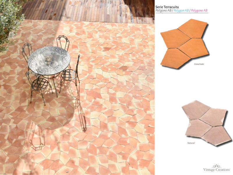 Πολύγωνο Χειροποίητο Πλακάκι Terracotta με 5 Γωνίες