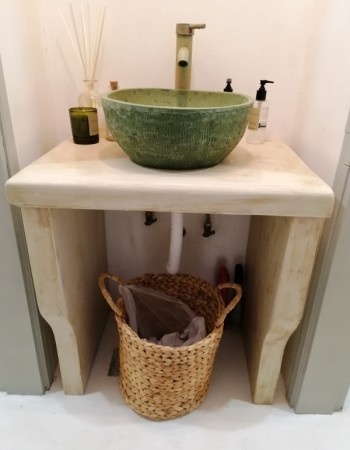 Handmade Έπιπλο Μπάνιου Μασίφ Πέτρα Τραβερτίνο Νέδα