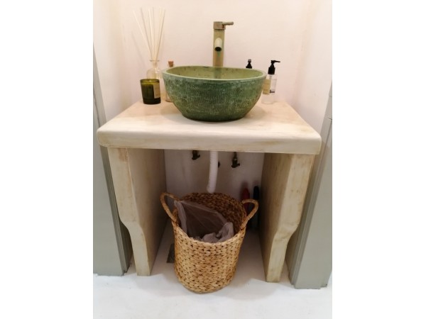 Handmade Έπιπλο Μπάνιου Μασίφ Πέτρα Τραβερτίνο Νέδα