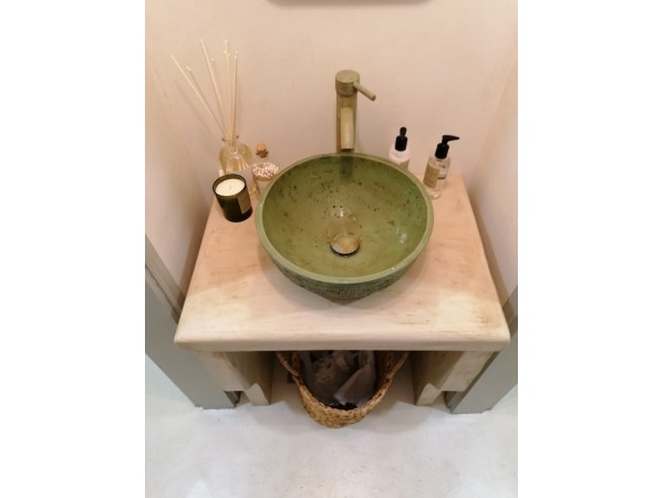 Handmade Έπιπλο Μπάνιου Μασίφ Πέτρα Τραβερτίνο Νέδα