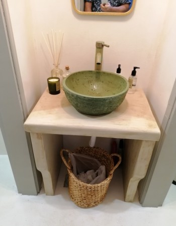 Handmade Έπιπλο Μπάνιου Μασίφ Πέτρα Τραβερτίνο Νέδα