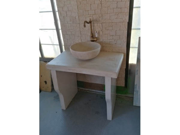 Handmade Έπιπλο Μπάνιου Μασίφ Πέτρα Τραβερτίνο Νέδα