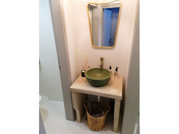 Handmade Έπιπλο Μπάνιου Μασίφ Πέτρα Τραβερτίνο Νέδα