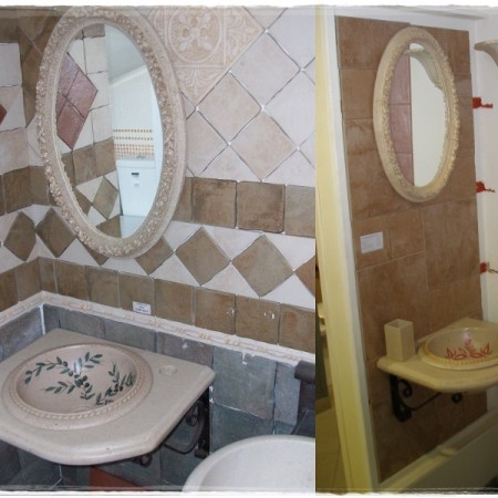 Σύνθεση wc τραβερτίνο νιπτήρα άρτεμης 