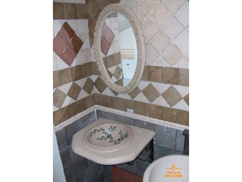Σύνθεση wc τραβερτίνο νιπτήρα άρτεμης 